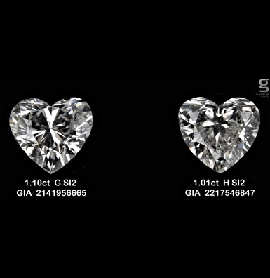Heart Shaped Diamonds 1.1CT SI2